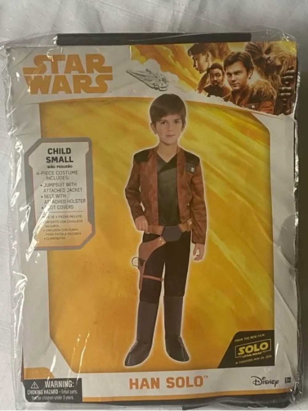 Halloween Disney Deluxe Han Sol Costume 4pc Child Boys Size Small 4-6